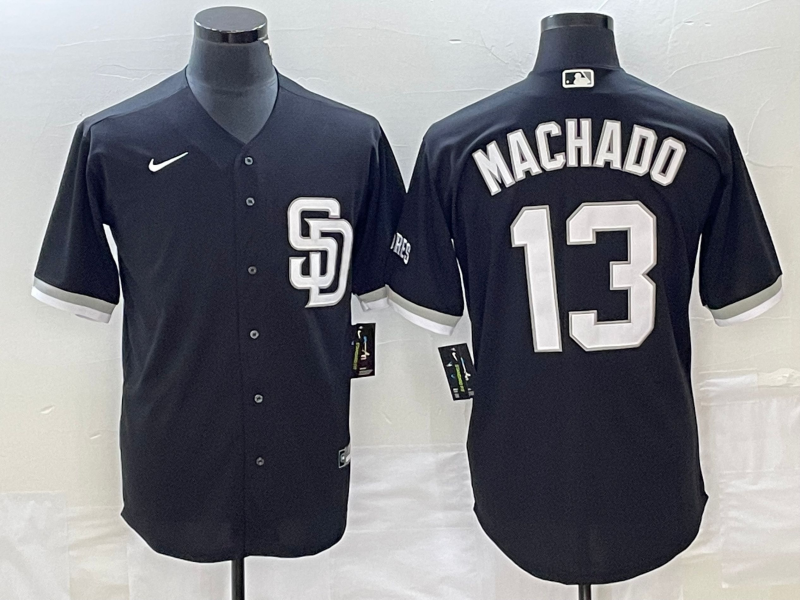 Men's San Diego Padres Manny Machado #13 Black Jersey